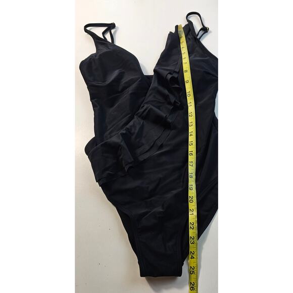 NWT Catherine Malandrino Women's v neck front Ruffle One Piece Swim Suit Small - Picture 8 of 9